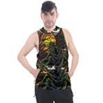Grim Reaper Above Art  Monster Moon Letter Poster Men s Sleeveless Hoodie