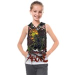 Grim Reaper Above Art  Monster Moon Letter Poster Kids  Sleeveless Hoodie