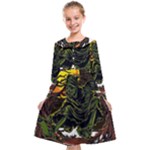 Grim Reaper Above Art  Monster Moon Letter Poster Kids  Midi Sailor Dress