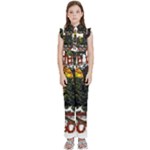 Grim Reaper Above Art  Monster Moon Letter Poster Kids  Sleeveless Ruffle Edge Band Collar Chiffon One Piece