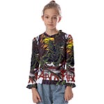 Grim Reaper Above Art  Monster Moon Letter Poster Kids  Frill Detail T-Shirt