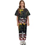 Grim Reaper Above Art  Monster Moon Letter Poster Kids  T-Shirt and Pants Sports Set