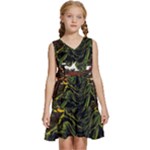 Grim Reaper Above Art  Monster Moon Letter Poster Kids  Sleeveless Tiered Mini Dress