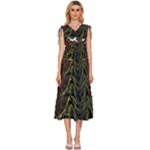 Grim Reaper Above Art  Monster Moon Letter Poster V-Neck Drawstring Shoulder Sleeveless Maxi Dress