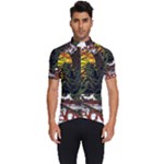 Grim Reaper Above Art  Monster Moon Letter Poster Men s Short Sleeve Cycling Jersey