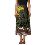 Grim Reaper Above Art  Monster Moon Letter Poster Classic Midi Chiffon Skirt