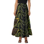 Grim Reaper Above Art  Monster Moon Letter Poster Tiered Ruffle Maxi Skirt