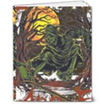 Grim Reaper Above Art  Monster Moon Letter Poster 8  x 10  Softcover Notebook