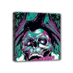 Anarchy Skull And Birds Mini Canvas 4  x 4  (Stretched)