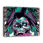 Anarchy Skull And Birds Canvas 14  x 11  (Stretched)