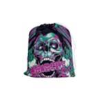 Anarchy Skull And Birds Drawstring Pouch (Medium)
