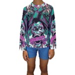Anarchy Skull And Birds Kids  Long Sleeve Swimwear