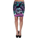 Anarchy Skull And Birds Bodycon Skirt