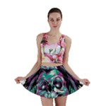 Anarchy Skull And Birds Mini Skirt