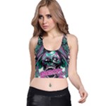 Anarchy Skull And Birds Racer Back Crop Top