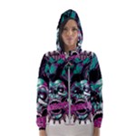 Anarchy Skull And Birds Women s Hooded Windbreaker