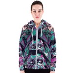 Anarchy Skull And Birds Women s Zipper Hoodie
