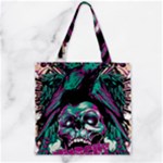 Anarchy Skull And Birds Zipper Grocery Tote Bag