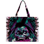 Anarchy Skull And Birds Zipper Mini Tote Bag