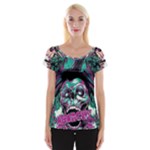 Anarchy Skull And Birds Cap Sleeve Top