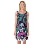 Anarchy Skull And Birds Sleeveless Satin Nightdress