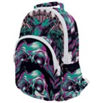 Anarchy Skull And Birds Rounded Multi Pocket Backpack