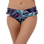 Anarchy Skull And Birds Frill Bikini Bottoms