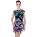 Anarchy Skull And Birds Drawstring Hooded Dress
