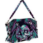 Anarchy Skull And Birds Canvas Crossbody Bag