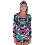 Anarchy Skull And Birds Long Sleeve Hooded T-shirt