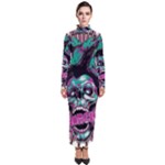 Anarchy Skull And Birds Turtleneck Maxi Dress