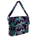 Anarchy Skull And Birds Buckle Messenger Bag