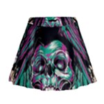 Anarchy Skull And Birds Mini Flare Skirt