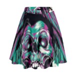 Anarchy Skull And Birds High Waist Skirt