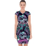 Anarchy Skull And Birds Capsleeve Drawstring Dress 