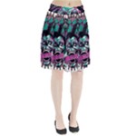 Anarchy Skull And Birds Pleated Skirt