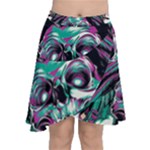 Anarchy Skull And Birds Chiffon Wrap Front Skirt