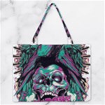 Anarchy Skull And Birds Zipper Medium Tote Bag