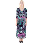 Anarchy Skull And Birds Quarter Sleeve Wrap Maxi Dress