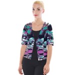 Anarchy Skull And Birds Cropped Button Cardigan