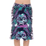 Anarchy Skull And Birds Short Mermaid Skirt