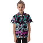 Anarchy Skull And Birds Kids  Short Sleeve Shirt