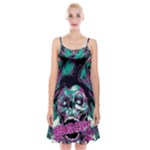 Anarchy Skull And Birds Spaghetti Strap Velvet Dress