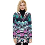 Anarchy Skull And Birds Button Up Hooded Coat 