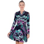 Anarchy Skull And Birds Long Sleeve Panel Dress