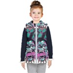 Anarchy Skull And Birds Kids  Hooded Puffer Vest