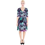 Anarchy Skull And Birds Wrap Up Cocktail Dress