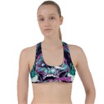 Anarchy Skull And Birds Criss Cross Racerback Sports Bra