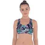 Anarchy Skull And Birds Cross String Back Sports Bra