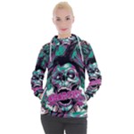Anarchy Skull And Birds Women s Hooded Pullover